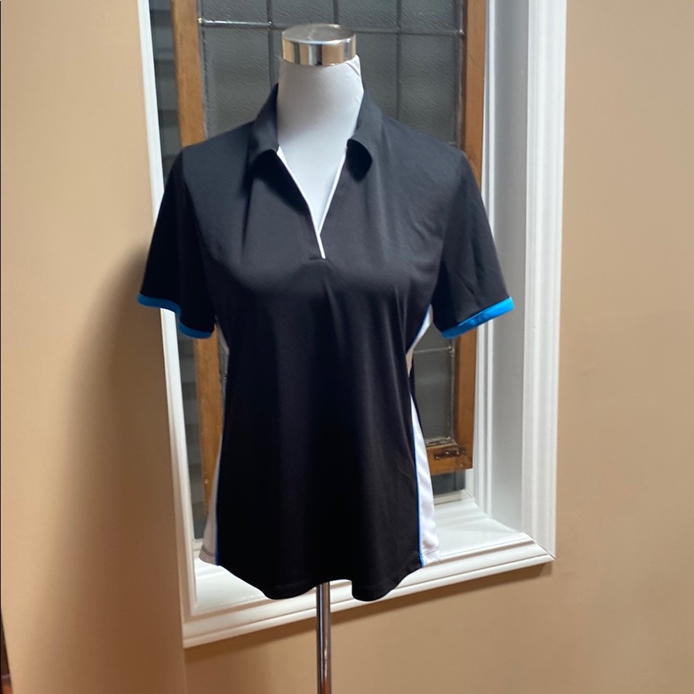 Callaway Black and Blue Fitted Polo Shirt